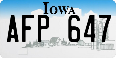 IA license plate AFP647