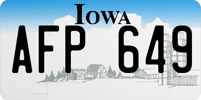 IA license plate AFP649