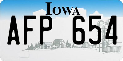 IA license plate AFP654