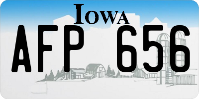 IA license plate AFP656