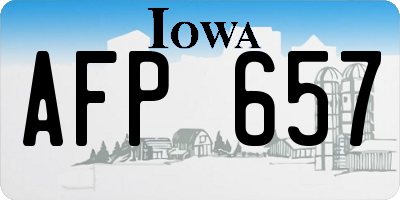 IA license plate AFP657