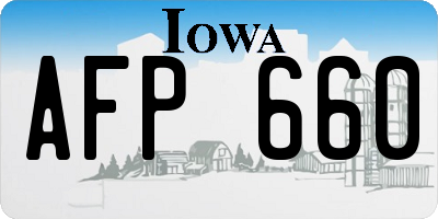IA license plate AFP660
