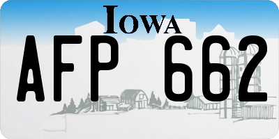 IA license plate AFP662