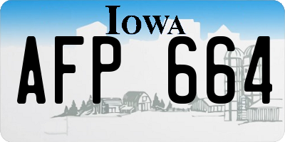 IA license plate AFP664