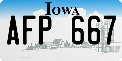 IA license plate AFP667