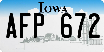 IA license plate AFP672