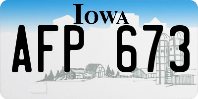 IA license plate AFP673