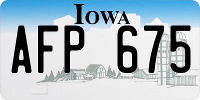 IA license plate AFP675