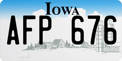 IA license plate AFP676