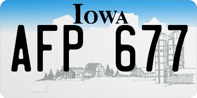 IA license plate AFP677