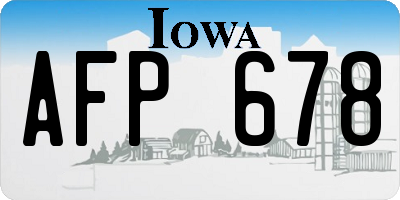 IA license plate AFP678