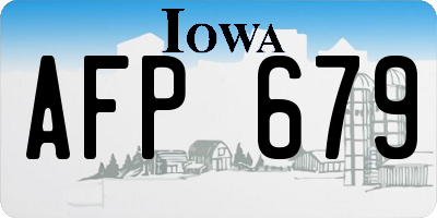 IA license plate AFP679