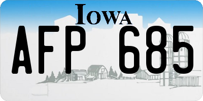 IA license plate AFP685