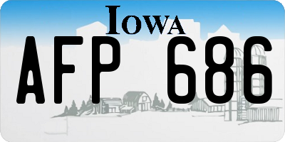IA license plate AFP686