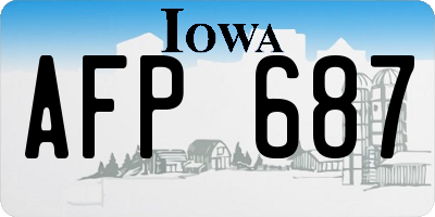 IA license plate AFP687