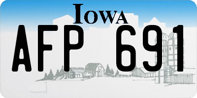 IA license plate AFP691