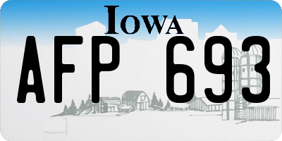 IA license plate AFP693