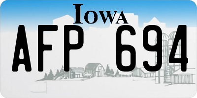 IA license plate AFP694