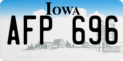 IA license plate AFP696
