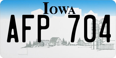 IA license plate AFP704