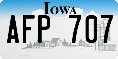 IA license plate AFP707