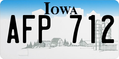IA license plate AFP712