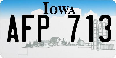 IA license plate AFP713