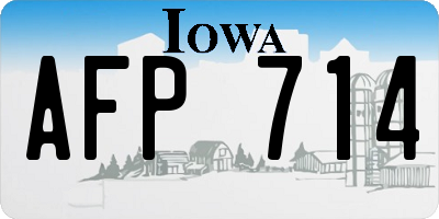 IA license plate AFP714