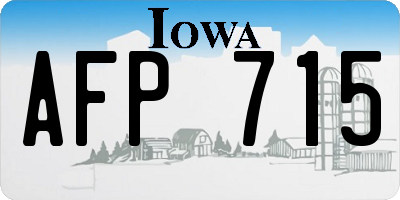 IA license plate AFP715