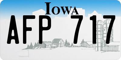 IA license plate AFP717