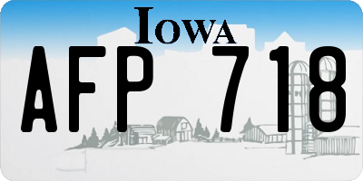 IA license plate AFP718