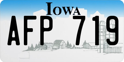 IA license plate AFP719