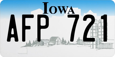 IA license plate AFP721