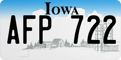 IA license plate AFP722