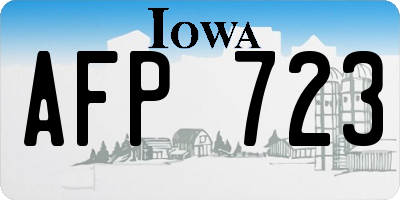 IA license plate AFP723
