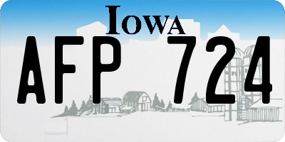 IA license plate AFP724