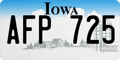 IA license plate AFP725