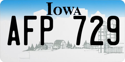 IA license plate AFP729