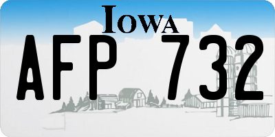 IA license plate AFP732