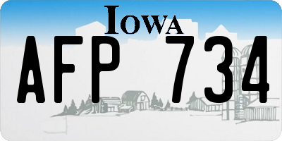 IA license plate AFP734