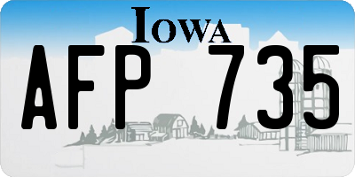 IA license plate AFP735