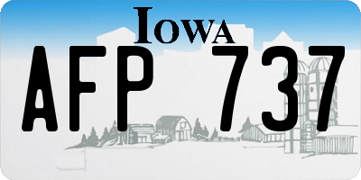 IA license plate AFP737