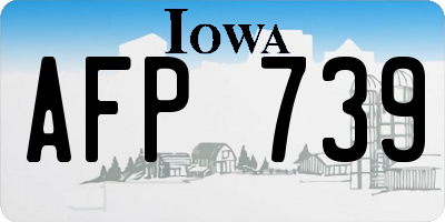 IA license plate AFP739