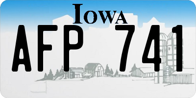 IA license plate AFP741