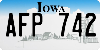 IA license plate AFP742