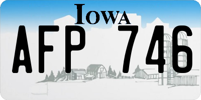 IA license plate AFP746