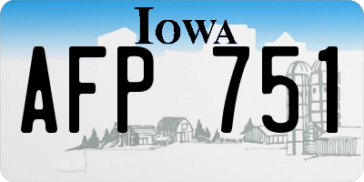 IA license plate AFP751