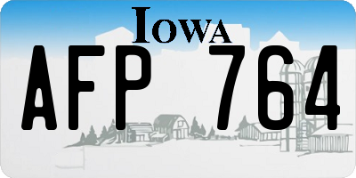 IA license plate AFP764