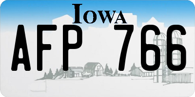 IA license plate AFP766