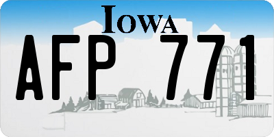 IA license plate AFP771